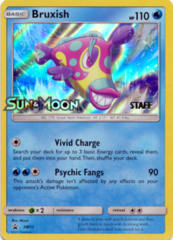 Bruxish SM11 Wave Holo STAFF Stamp Promo - Sun & Moon Prerelease